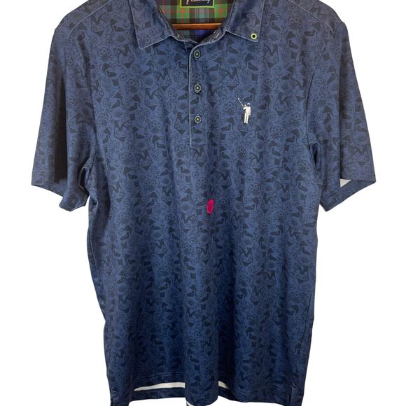 William Murray Men’s M Golf Polo Shirt Margarita Girl Print Stretch Performance - Picture 4 of 13